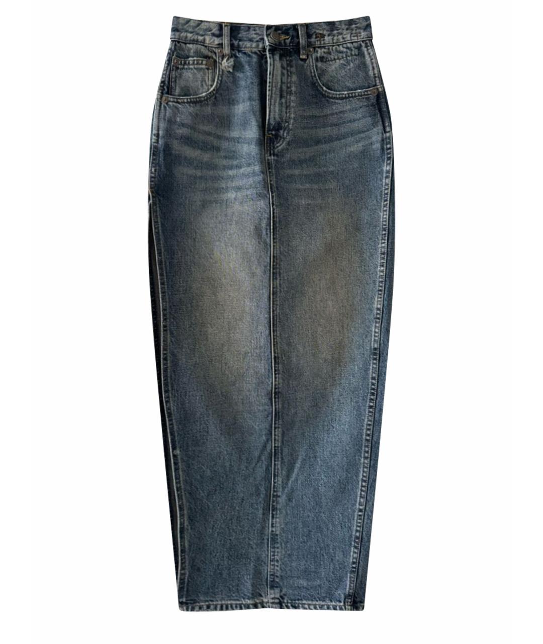 R13 Синяя хлопковая юбка макси, фото 1