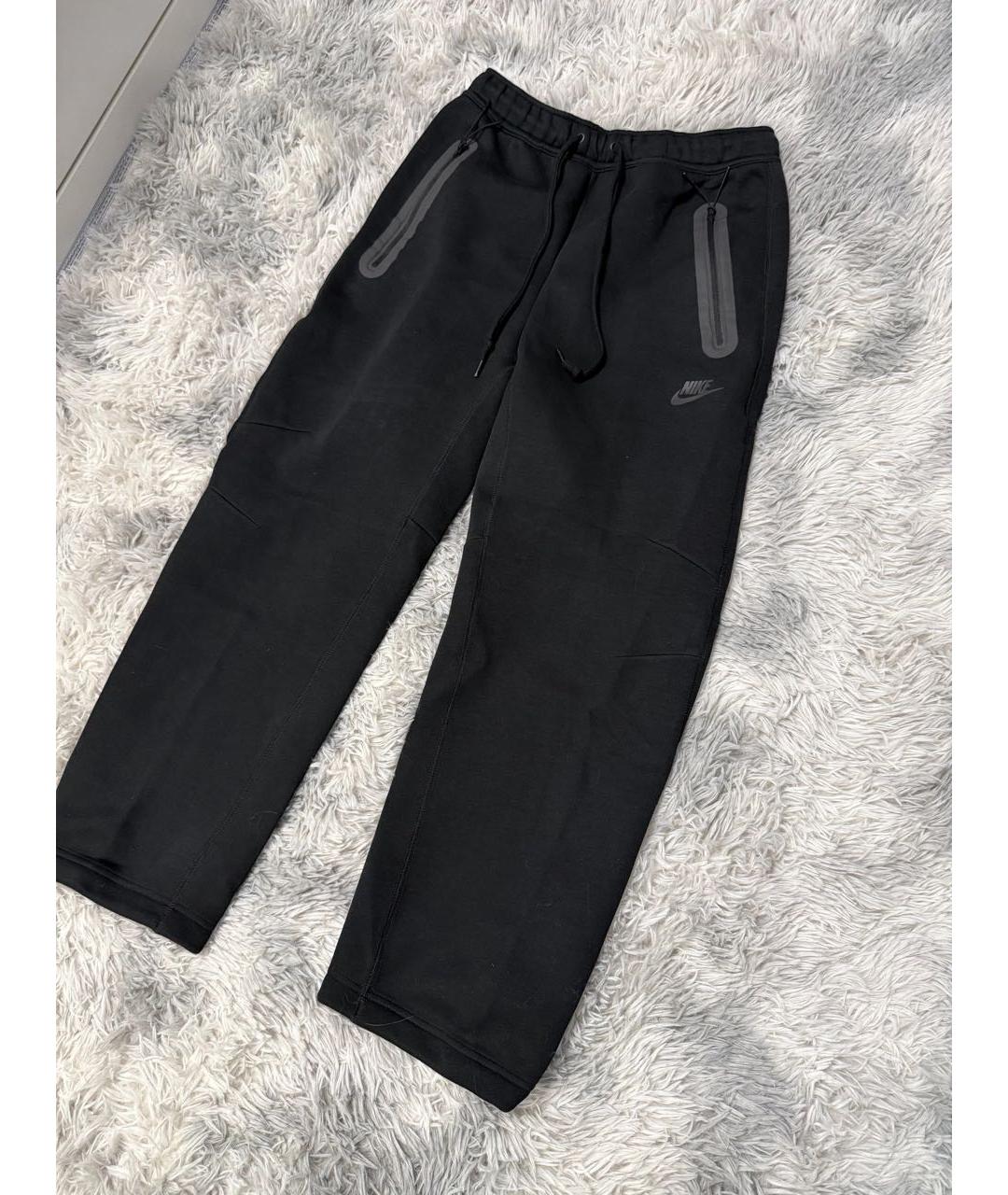 NIKE Черные хлопковые повседневные брюки, фото 3