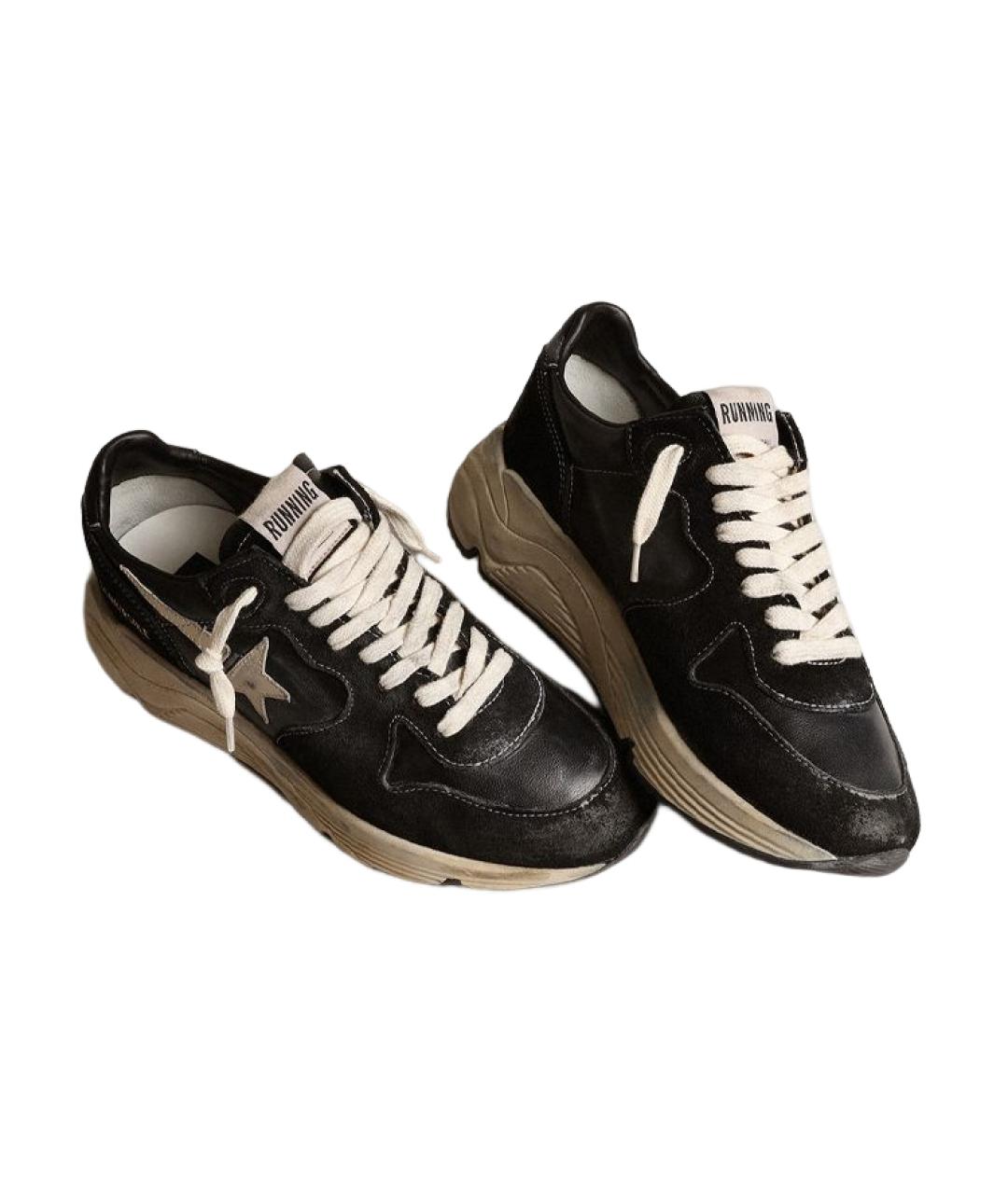 GOLDEN GOOSE DELUXE BRAND Черные кожаные кроссовки, фото 3