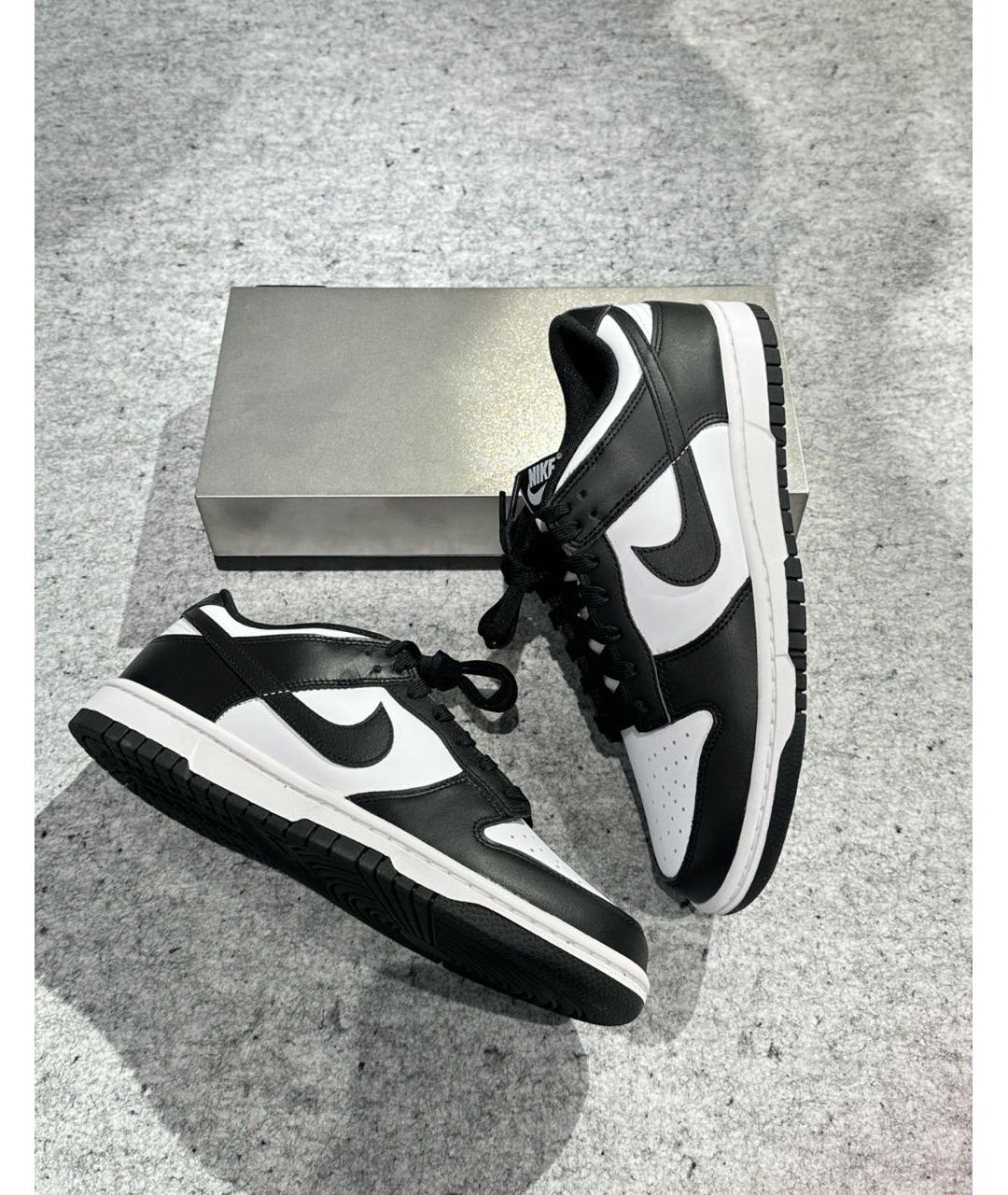 NIKE Черные кожаные низкие кроссовки / кеды, фото 4