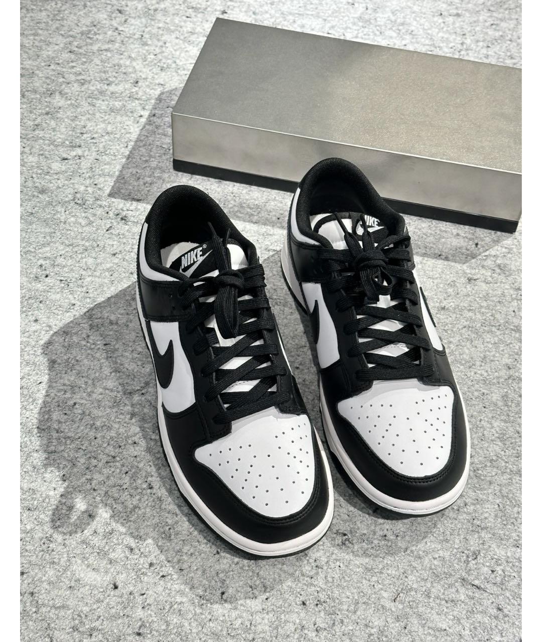 NIKE Черные кожаные низкие кроссовки / кеды, фото 5