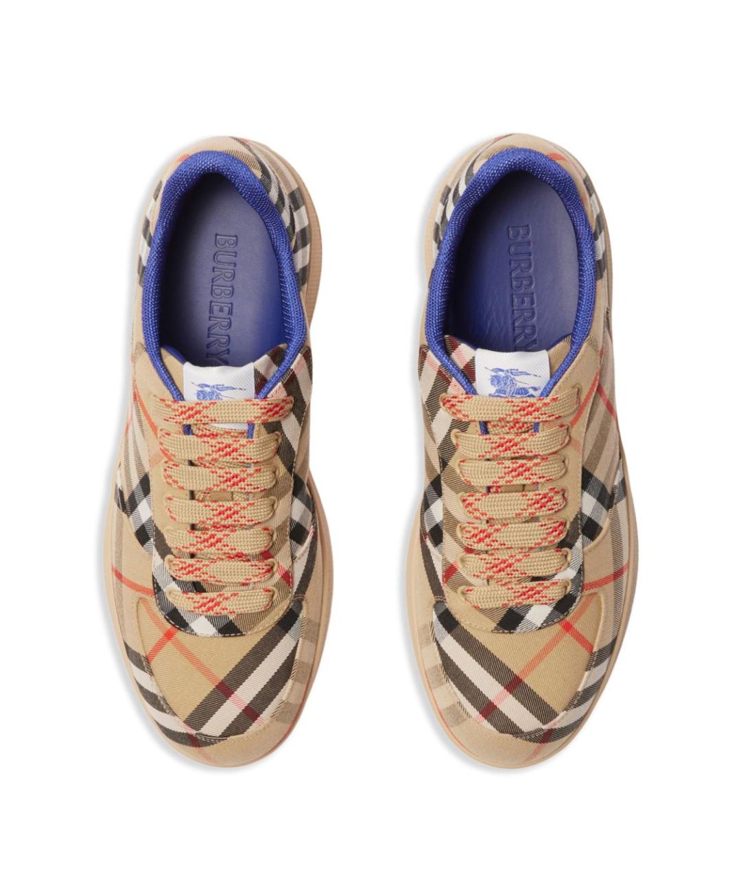 BURBERRY Бежевые синтетические низкие кроссовки / кеды, фото 6