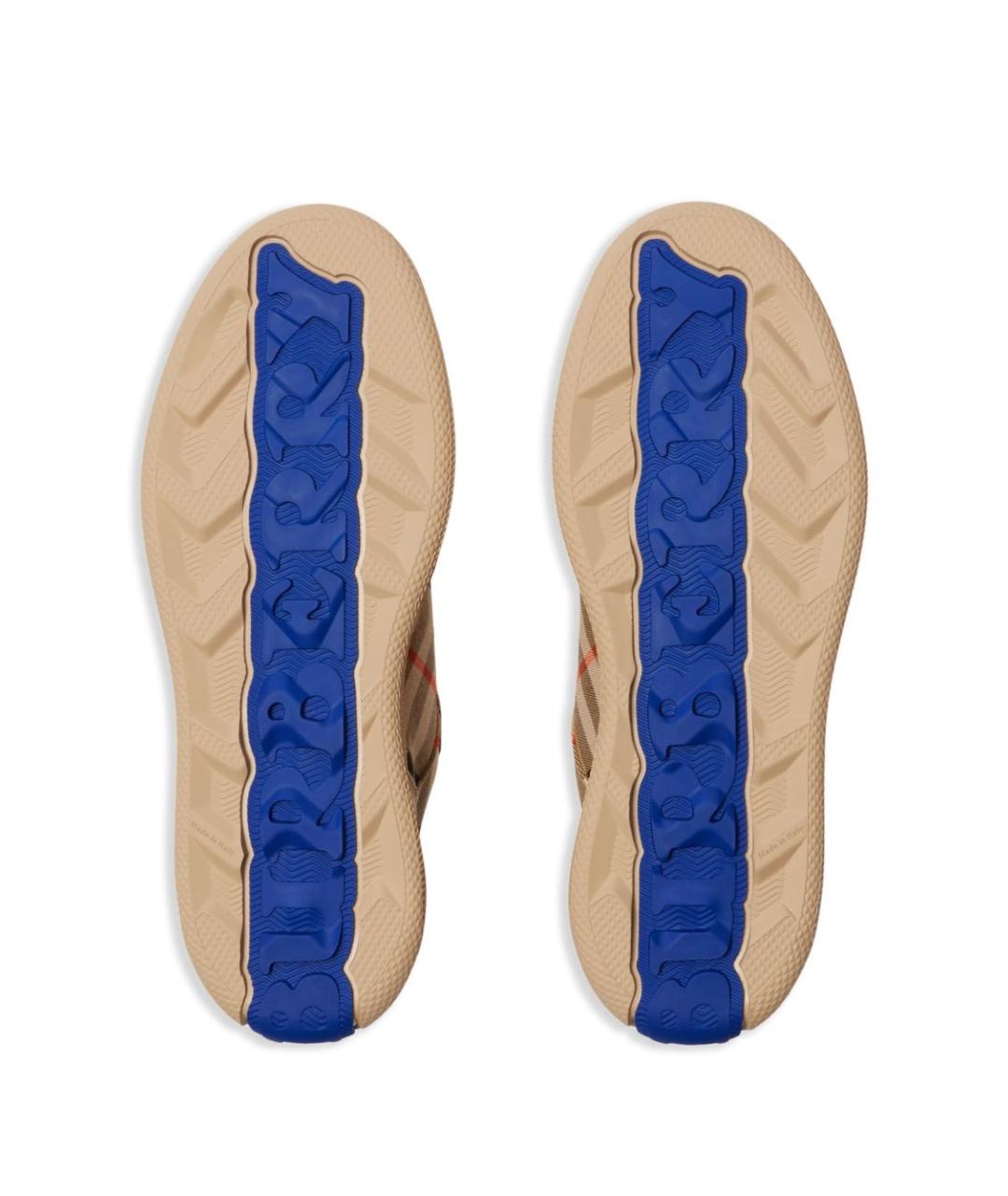 BURBERRY Бежевые синтетические низкие кроссовки / кеды, фото 5