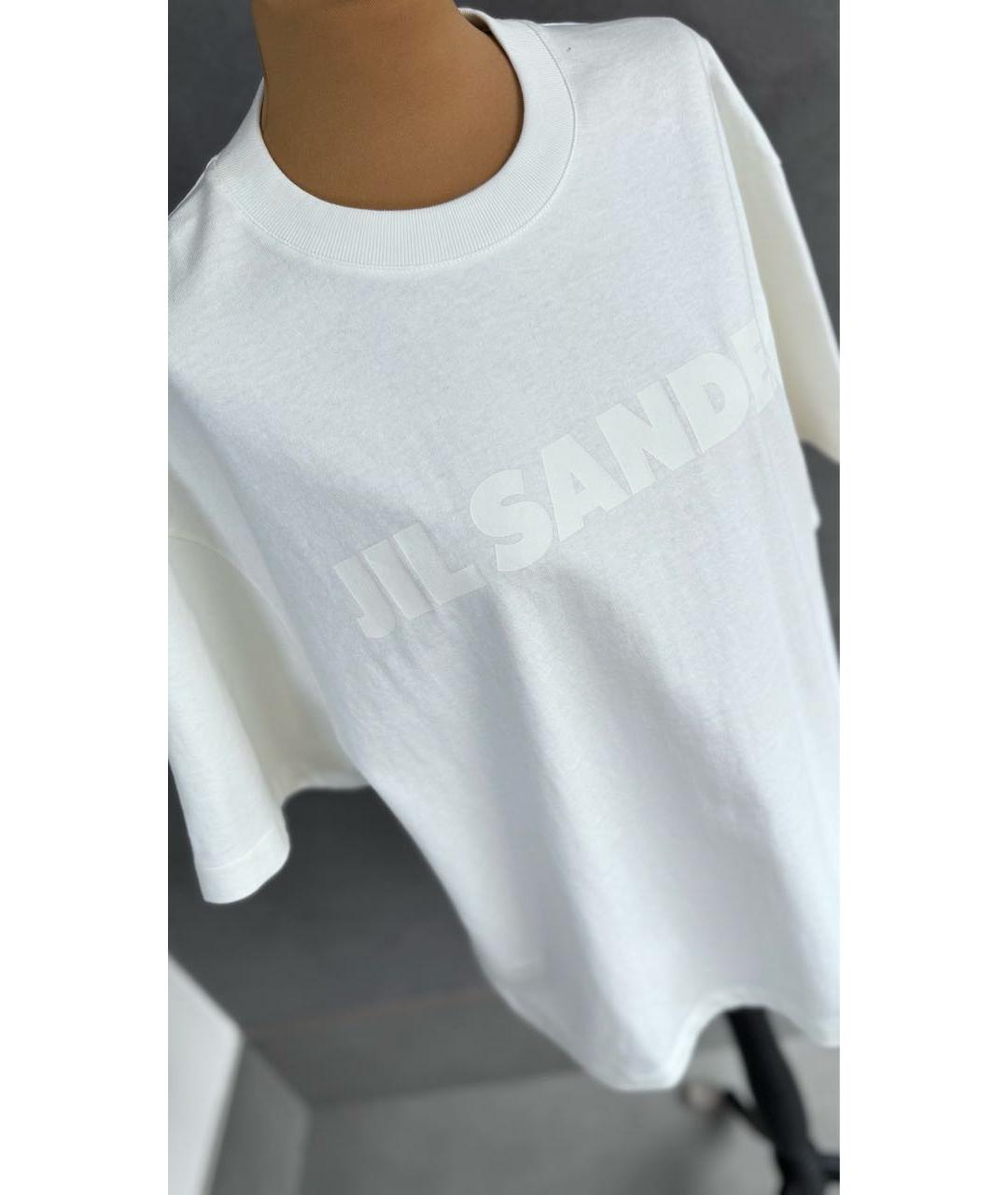JIL SANDER Белая хлопковая футболка, фото 2