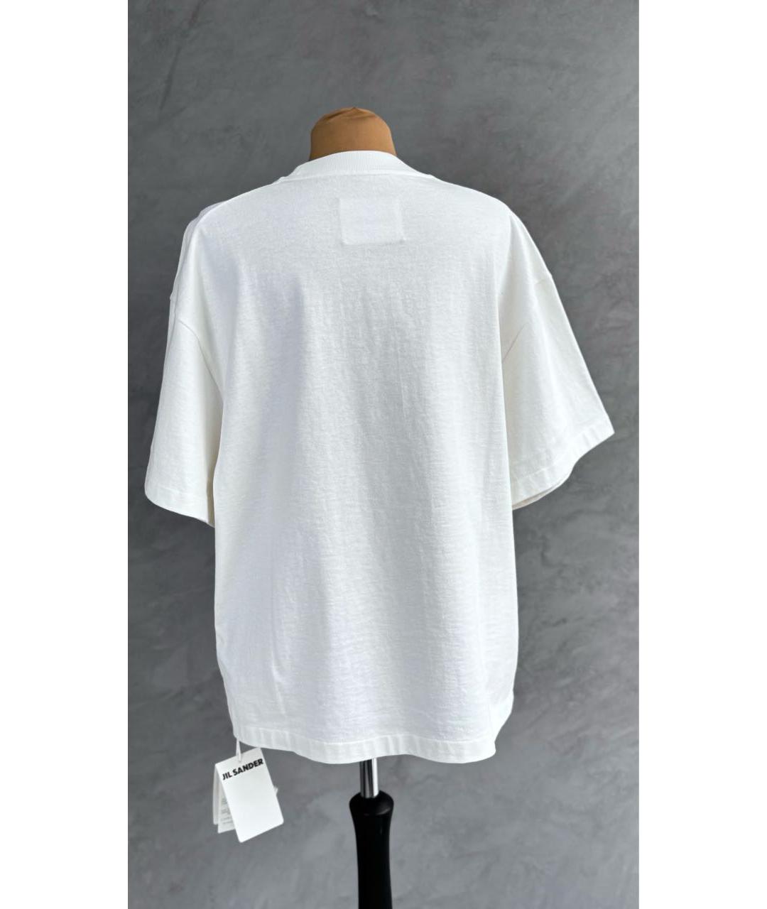 JIL SANDER Белая хлопковая футболка, фото 3
