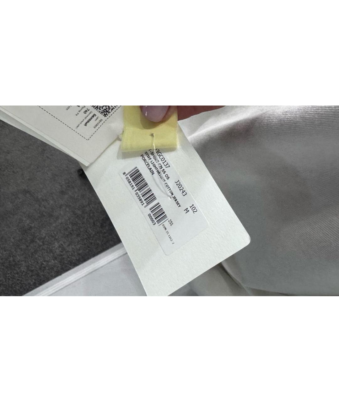 JIL SANDER Белая хлопковая футболка, фото 4