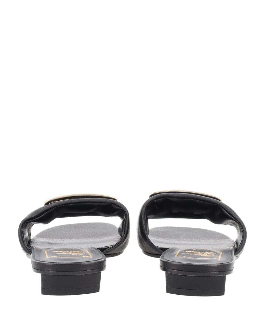 ROGER VIVIER Черные кожаные сандалии, фото 4