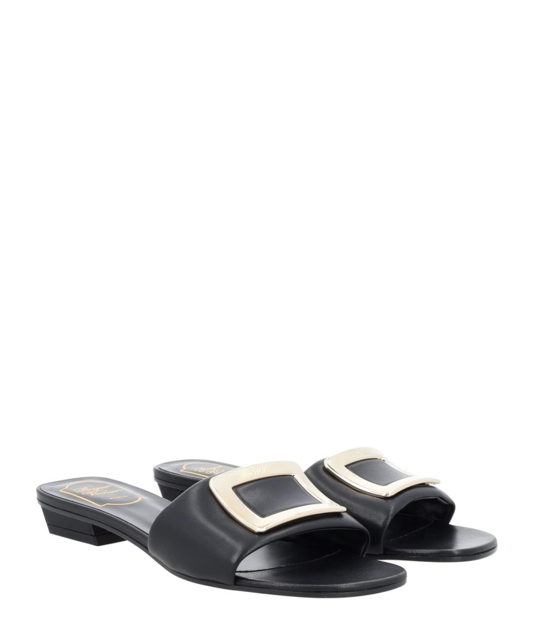 ROGER VIVIER Черные кожаные сандалии, фото 2