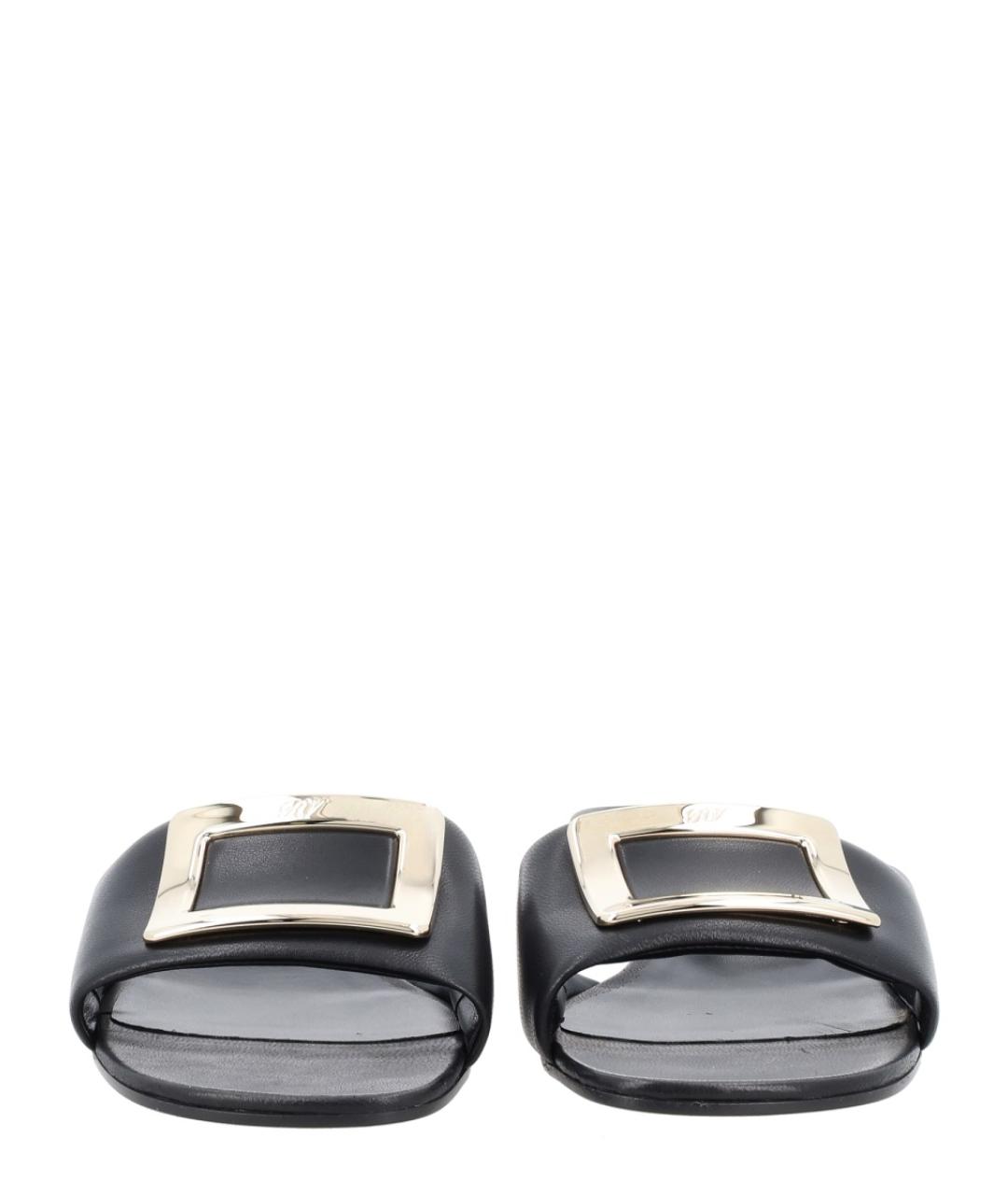 ROGER VIVIER Черные кожаные сандалии, фото 3