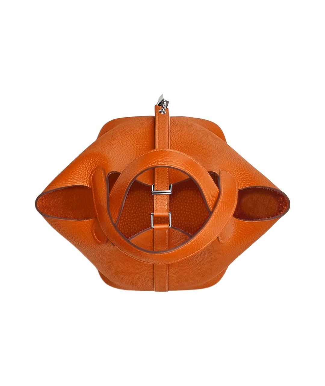 HERMES Оранжевая кожаная сумка через плечо, фото 4