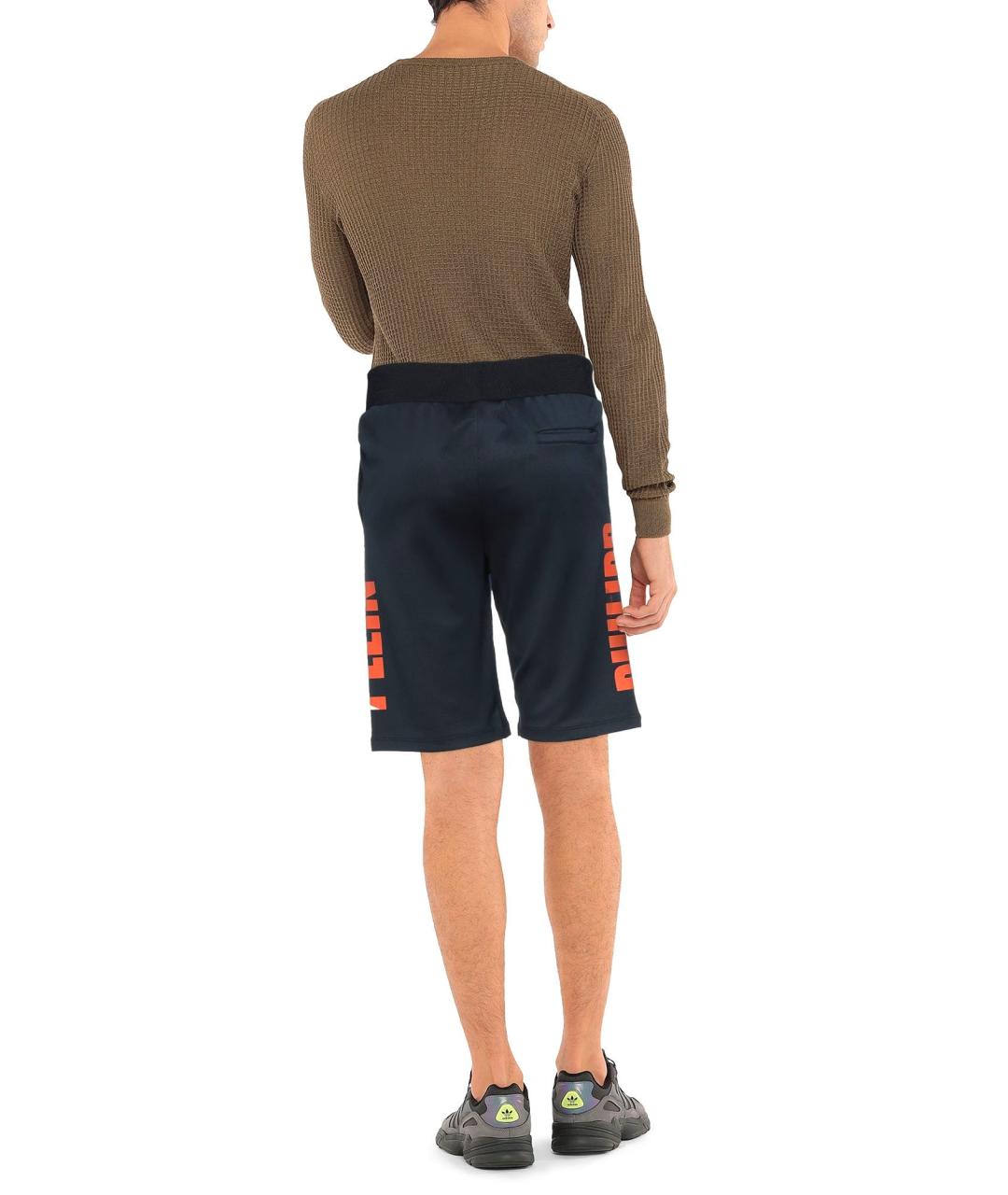 PHILIPP PLEIN Темно-синие хлопко-эластановые шорты, фото 7