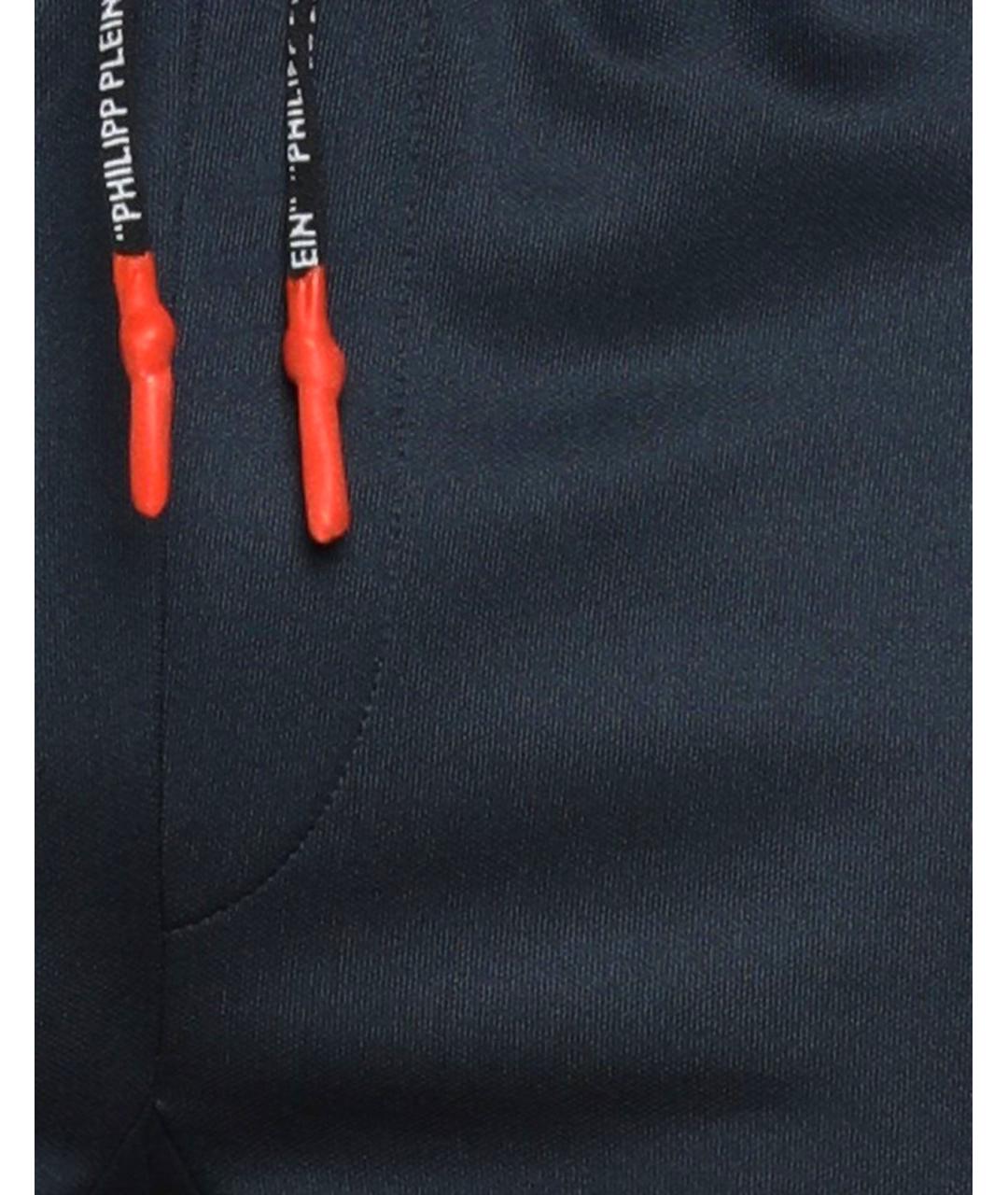 PHILIPP PLEIN Темно-синие хлопко-эластановые шорты, фото 5