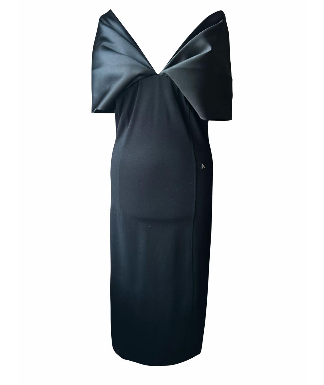 TWIN-SET Черное вискозное коктейльное платье, фото 1