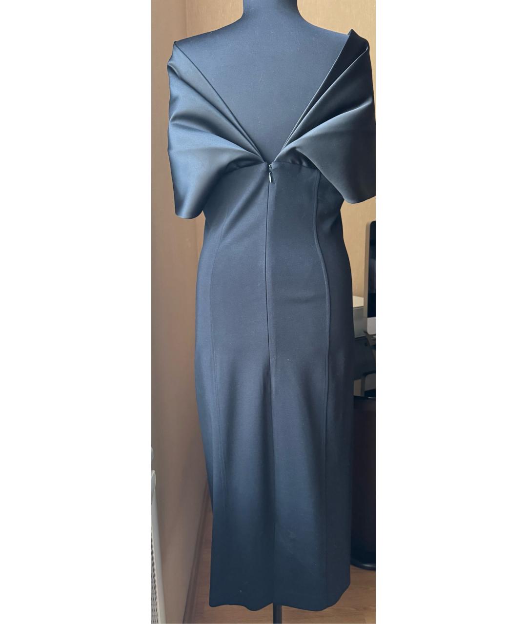 TWIN-SET Черное вискозное коктейльное платье, фото 6