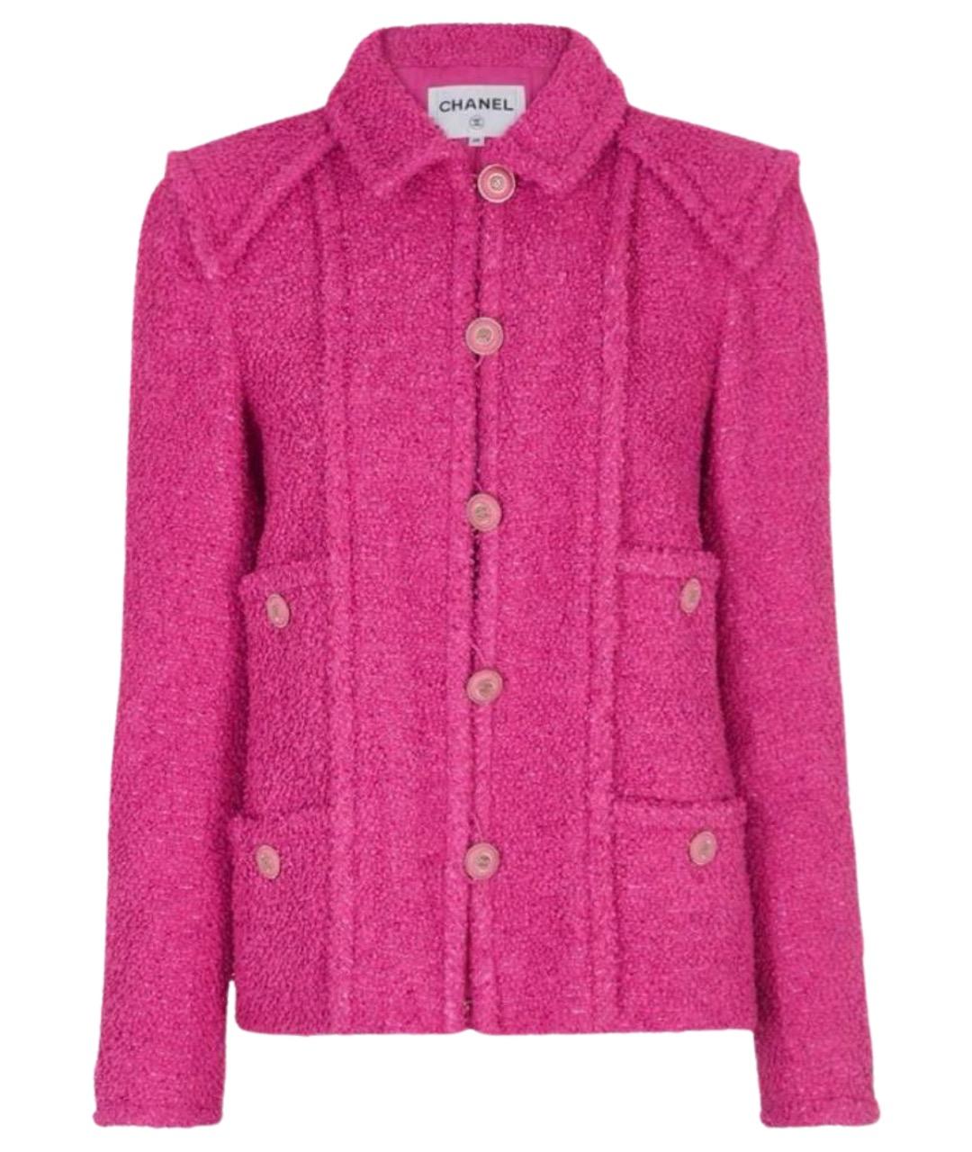 CHANEL Розовый твидовый жакет/пиджак, фото 1