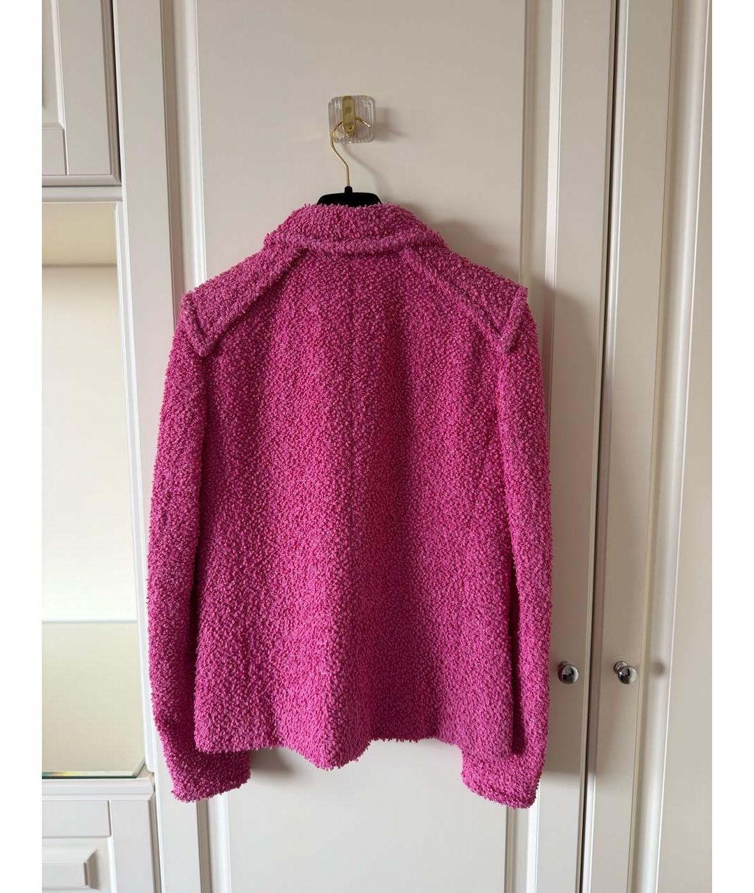 CHANEL Розовый твидовый жакет/пиджак, фото 3