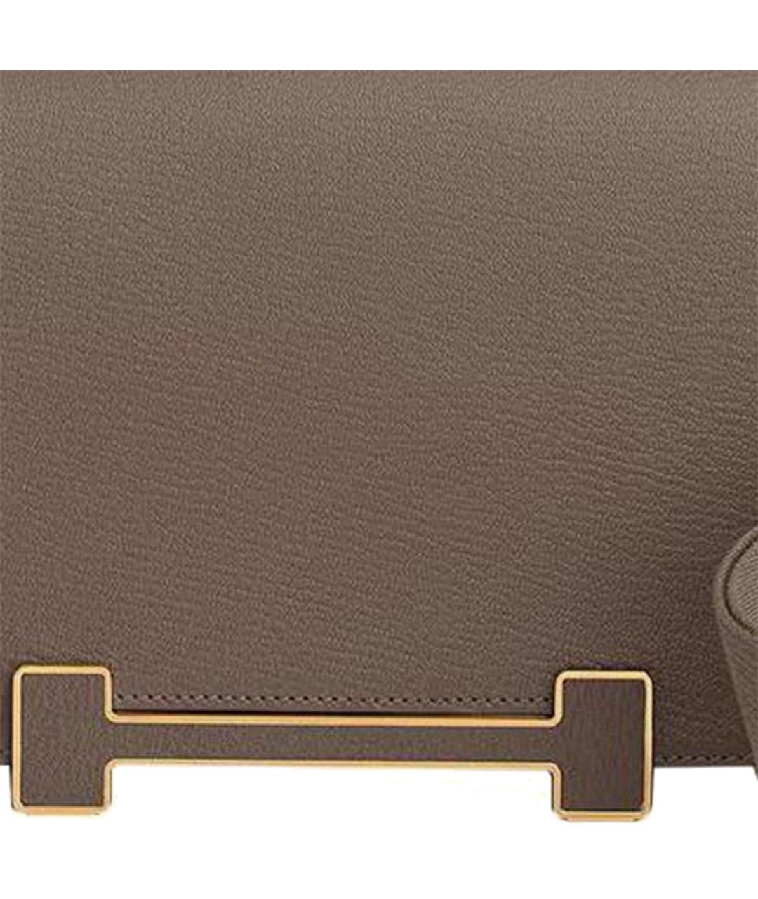 HERMES Серая кожаная сумка через плечо, фото 5