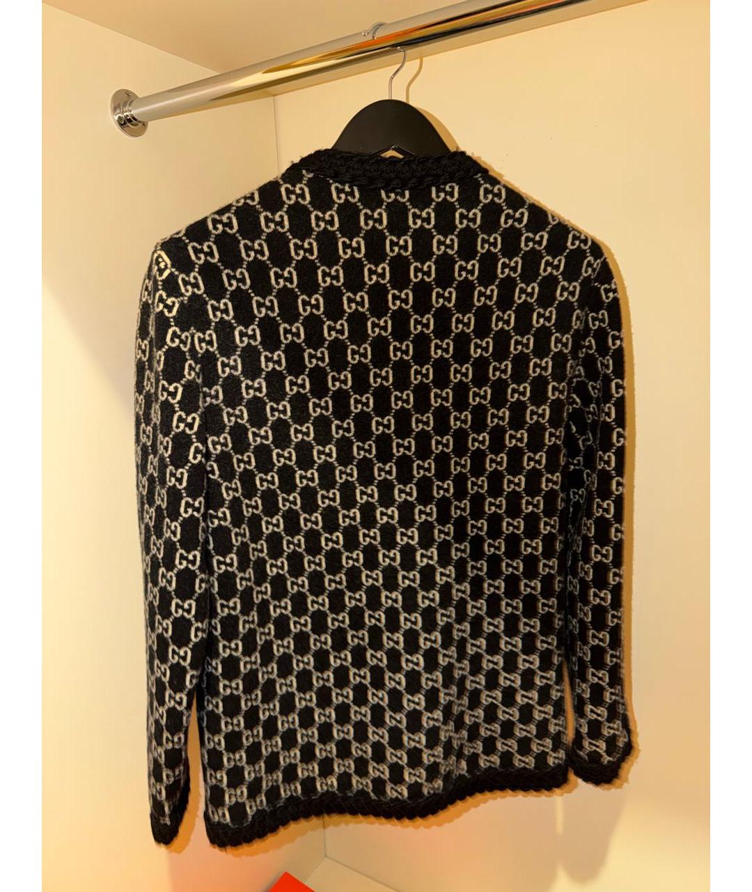 GUCCI Черный шерстяной кардиган, фото 2