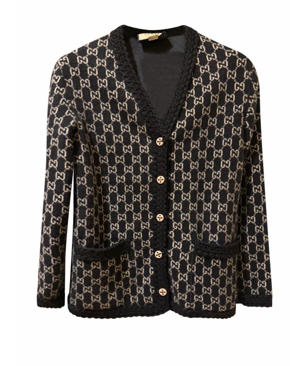 GUCCI Черный шерстяной кардиган, фото 1