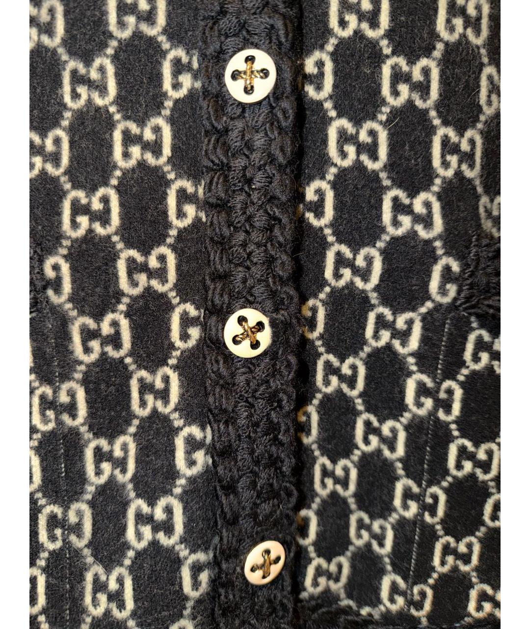GUCCI Черный шерстяной кардиган, фото 4
