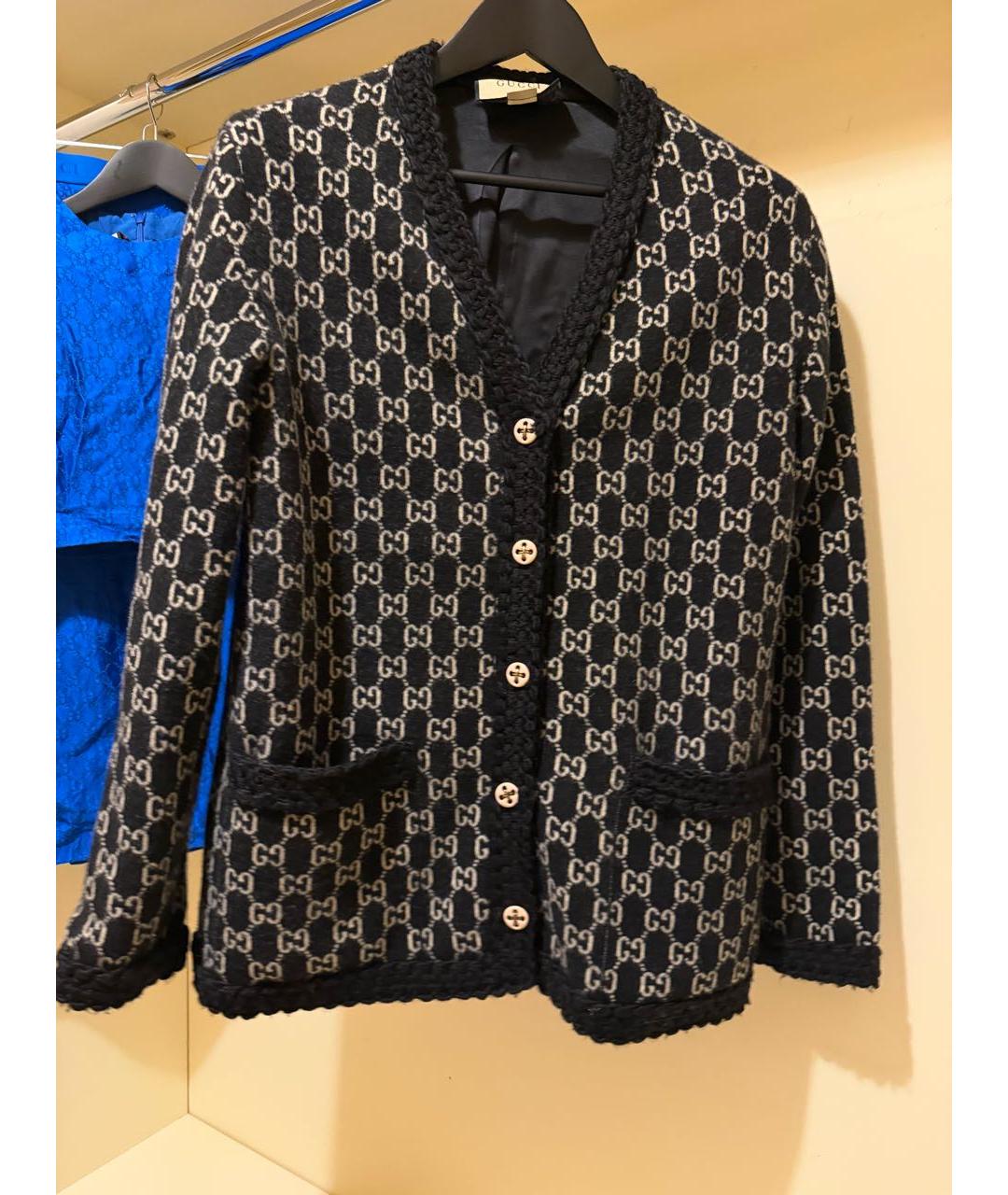 GUCCI Черный шерстяной кардиган, фото 5