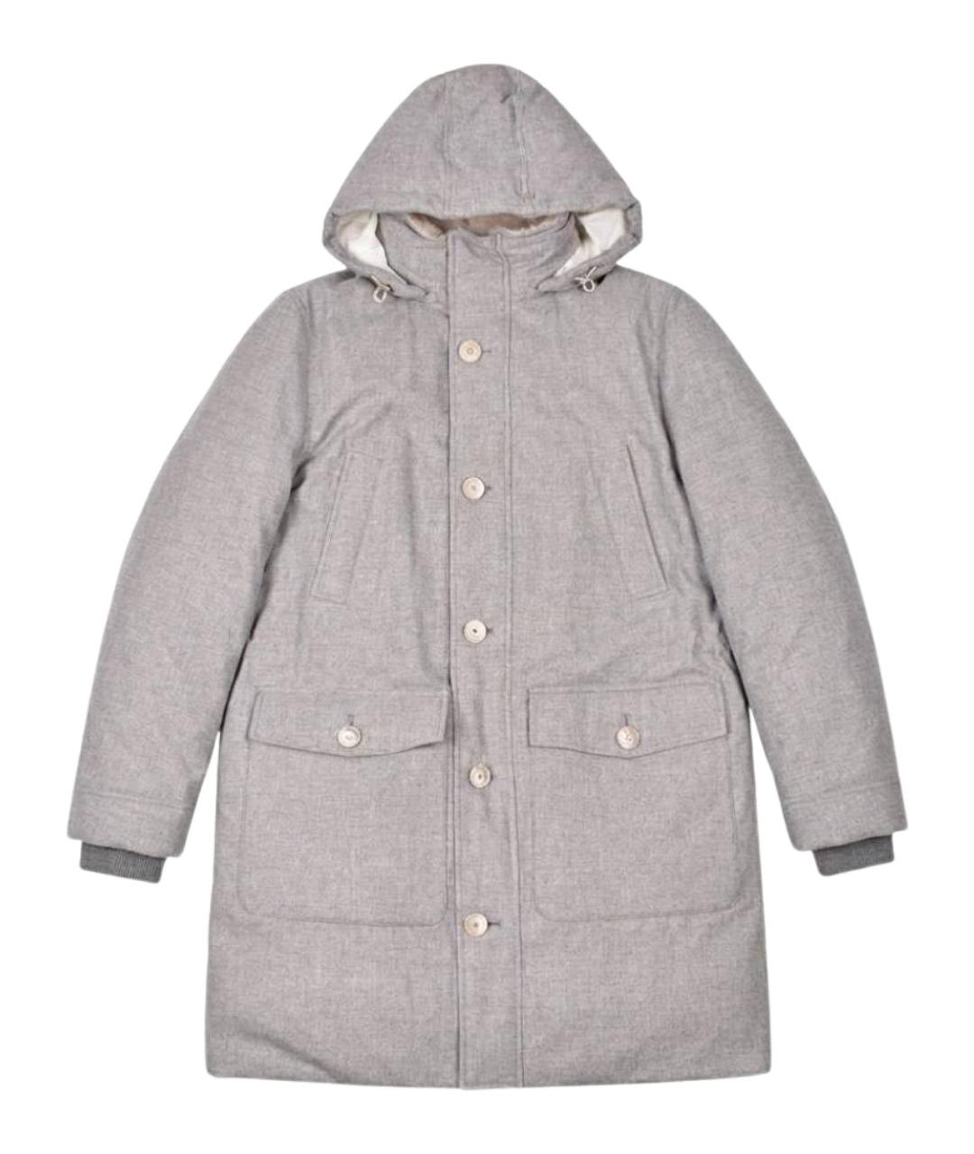 BRUNELLO CUCINELLI Серый пуховик, фото 1