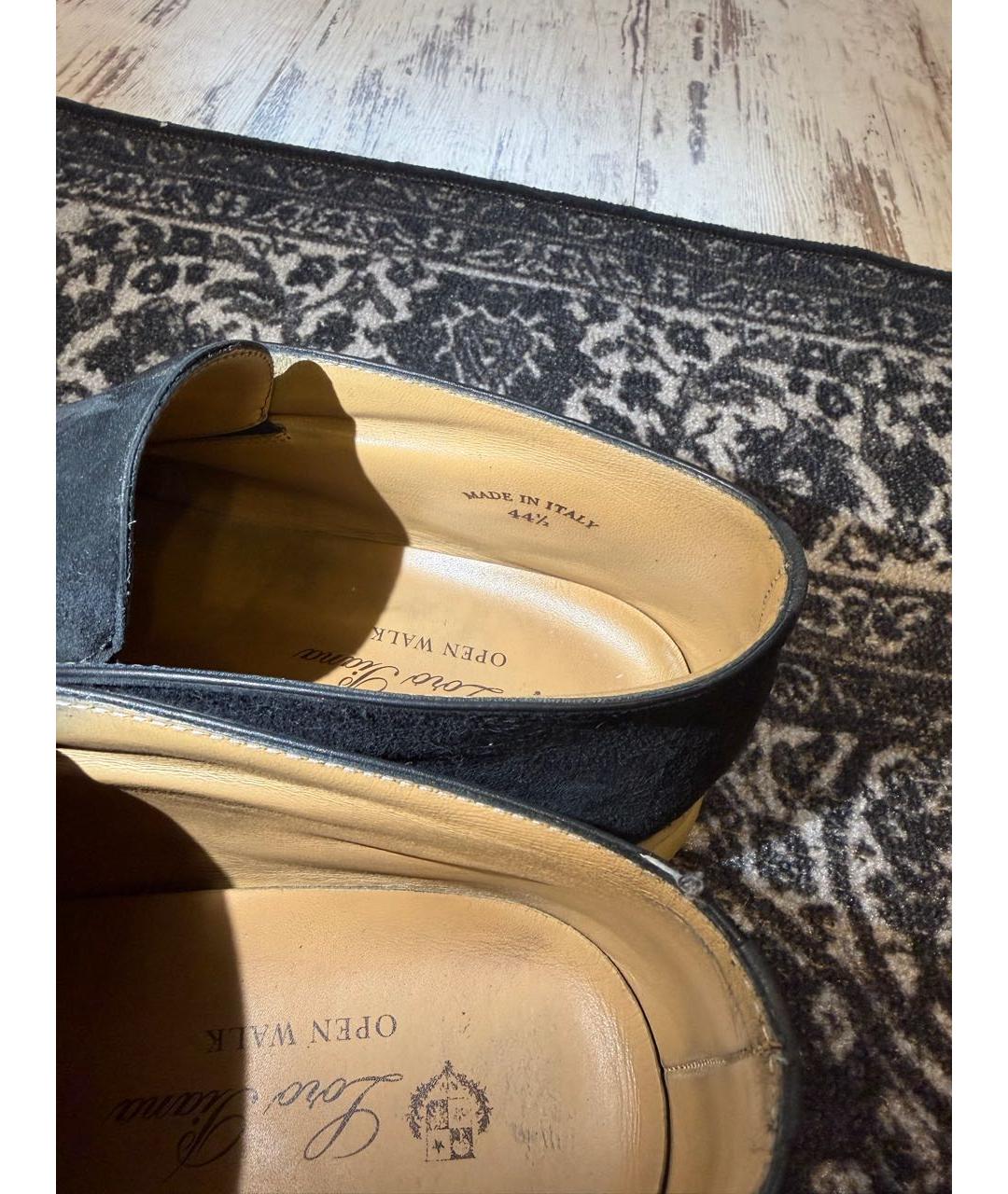 LORO PIANA Черные замшевые лоферы, фото 4