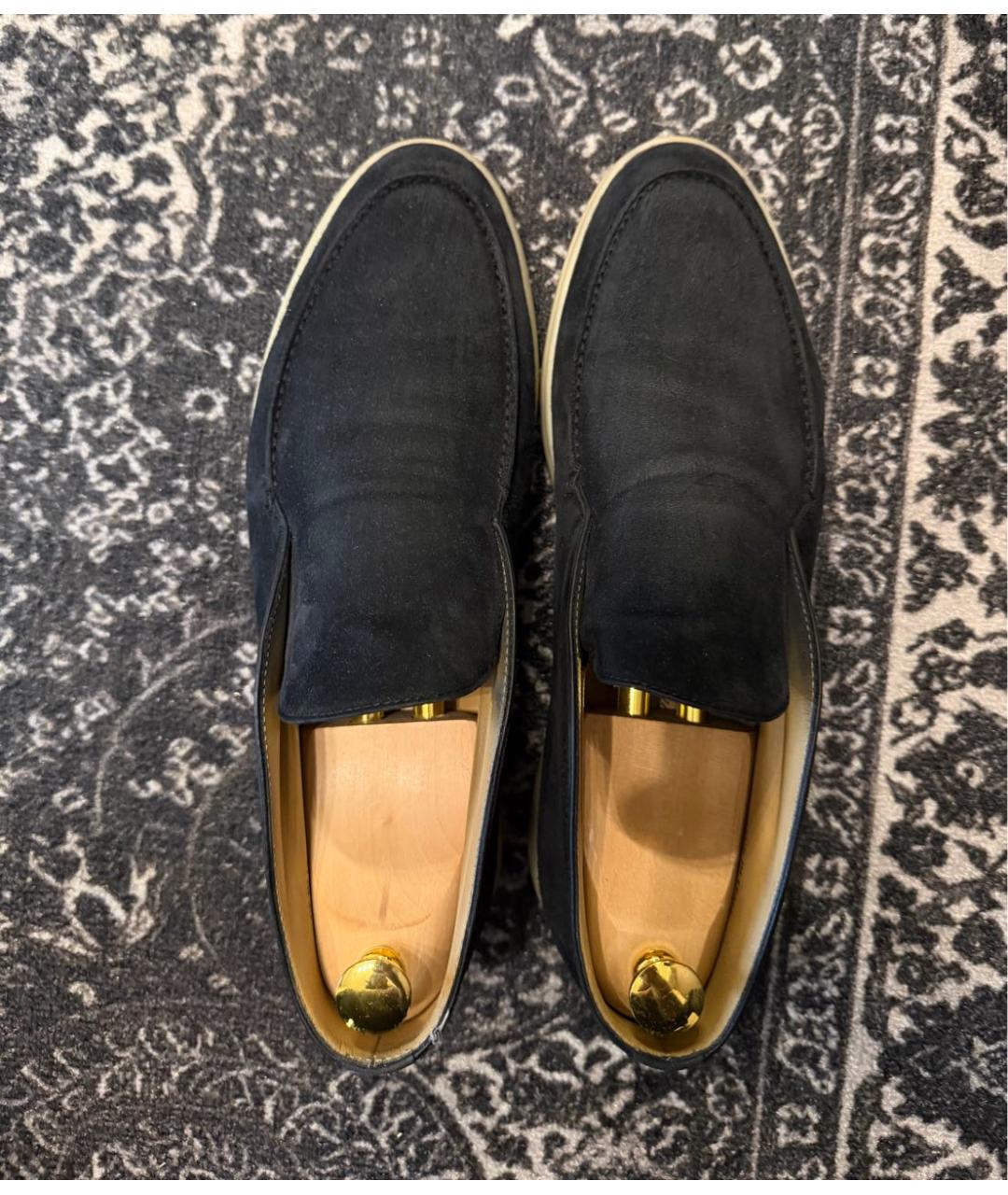 LORO PIANA Черные замшевые лоферы, фото 3