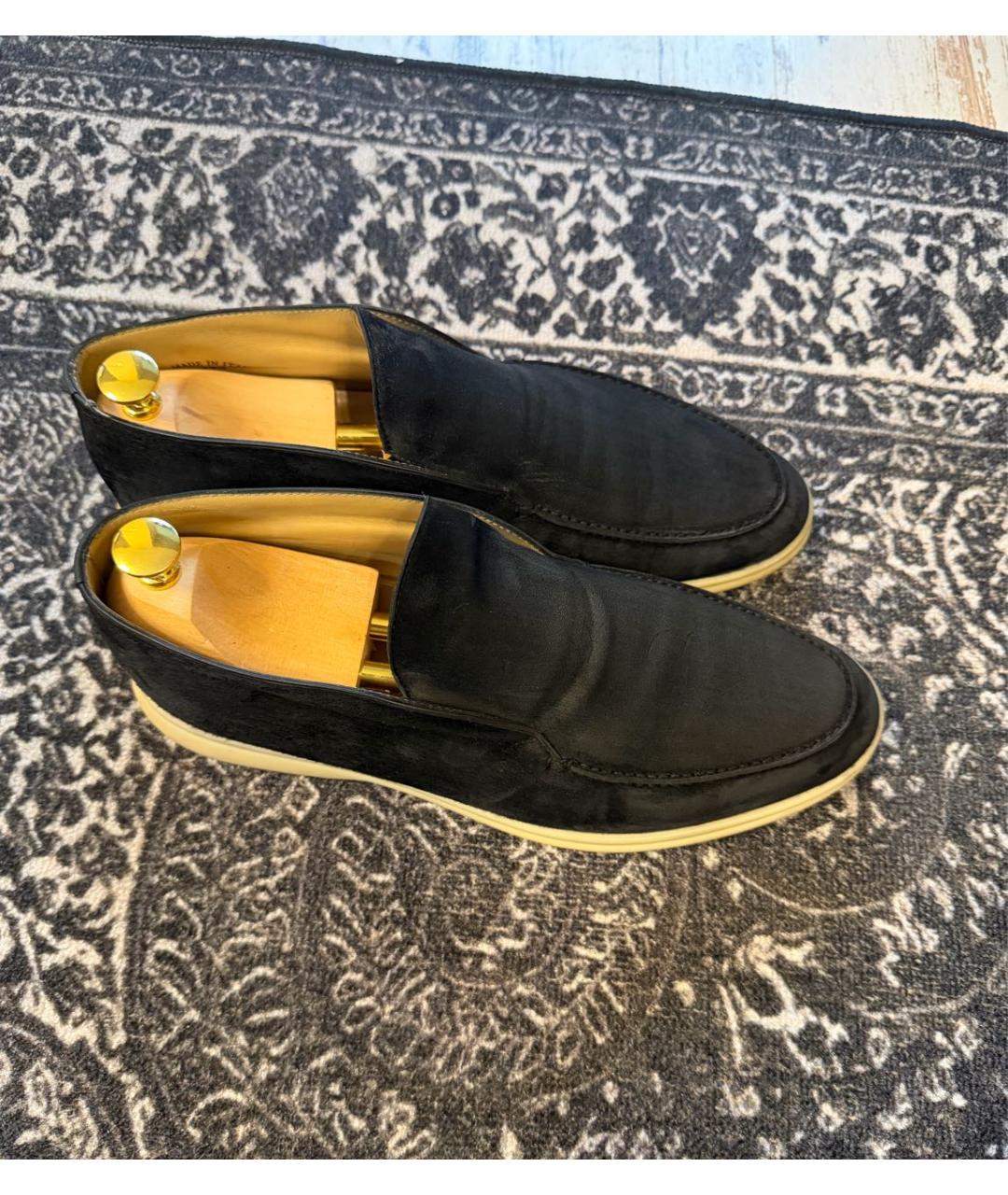 LORO PIANA Черные замшевые лоферы, фото 5