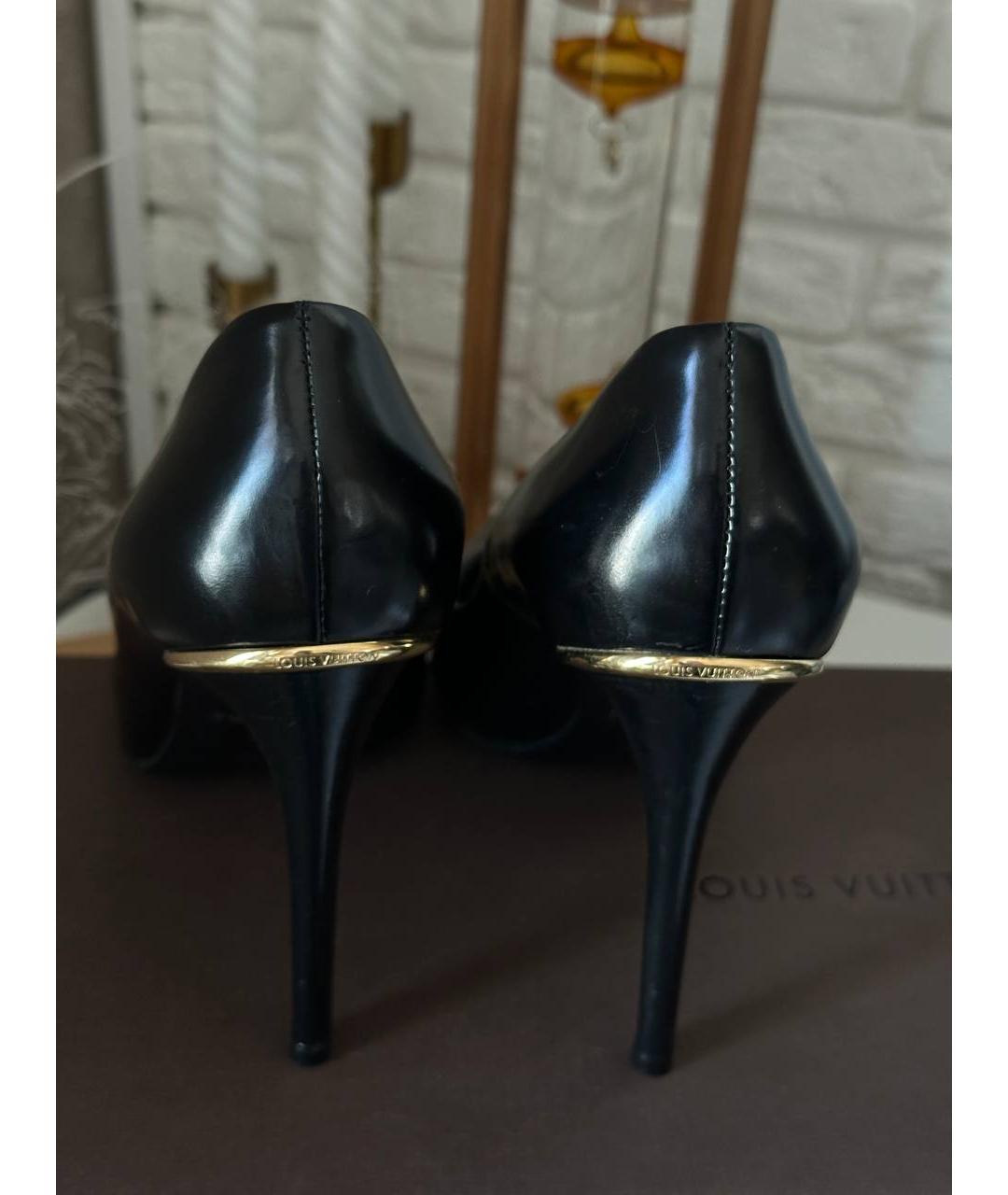 LOUIS VUITTON Черные кожаные туфли, фото 4