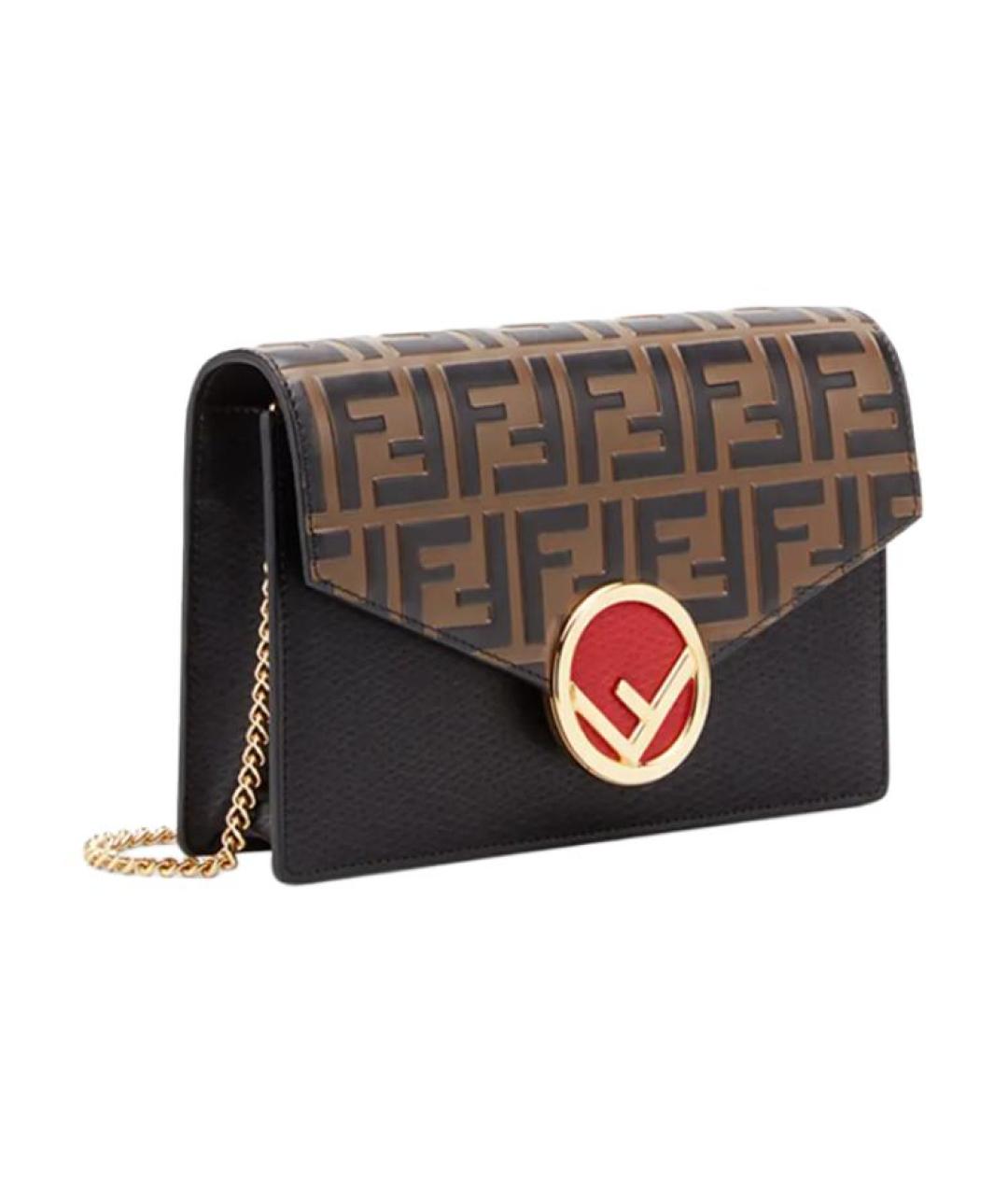 FENDI Коричневый кожаный кошелек, фото 2