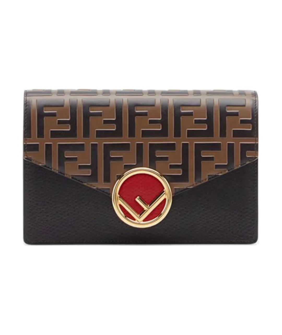 FENDI Коричневый кожаный кошелек, фото 1