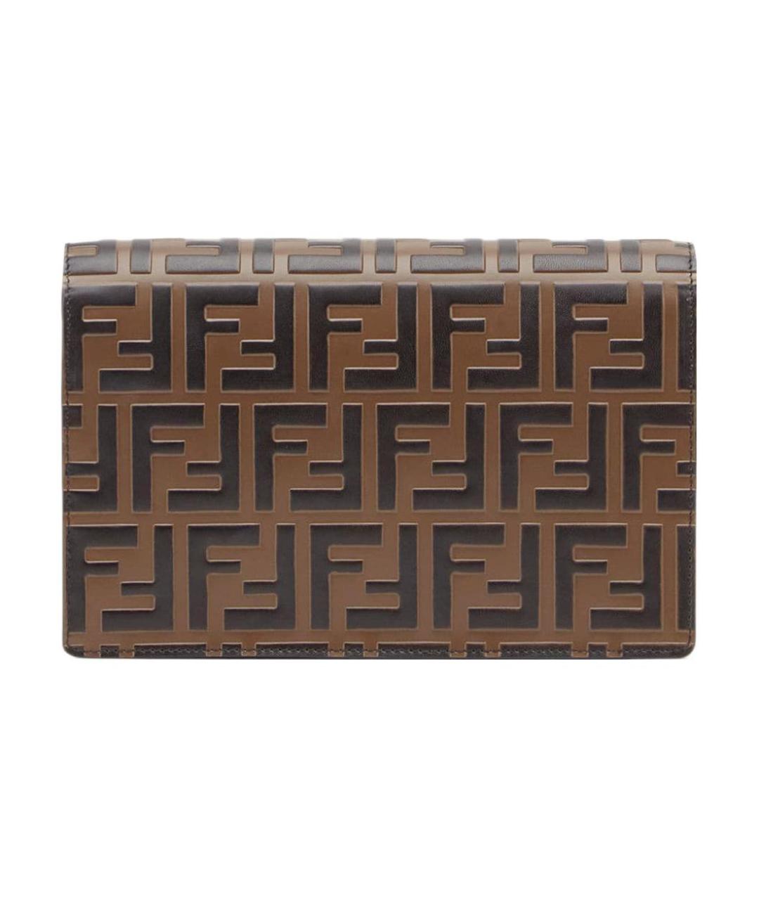FENDI Коричневый кожаный кошелек, фото 3
