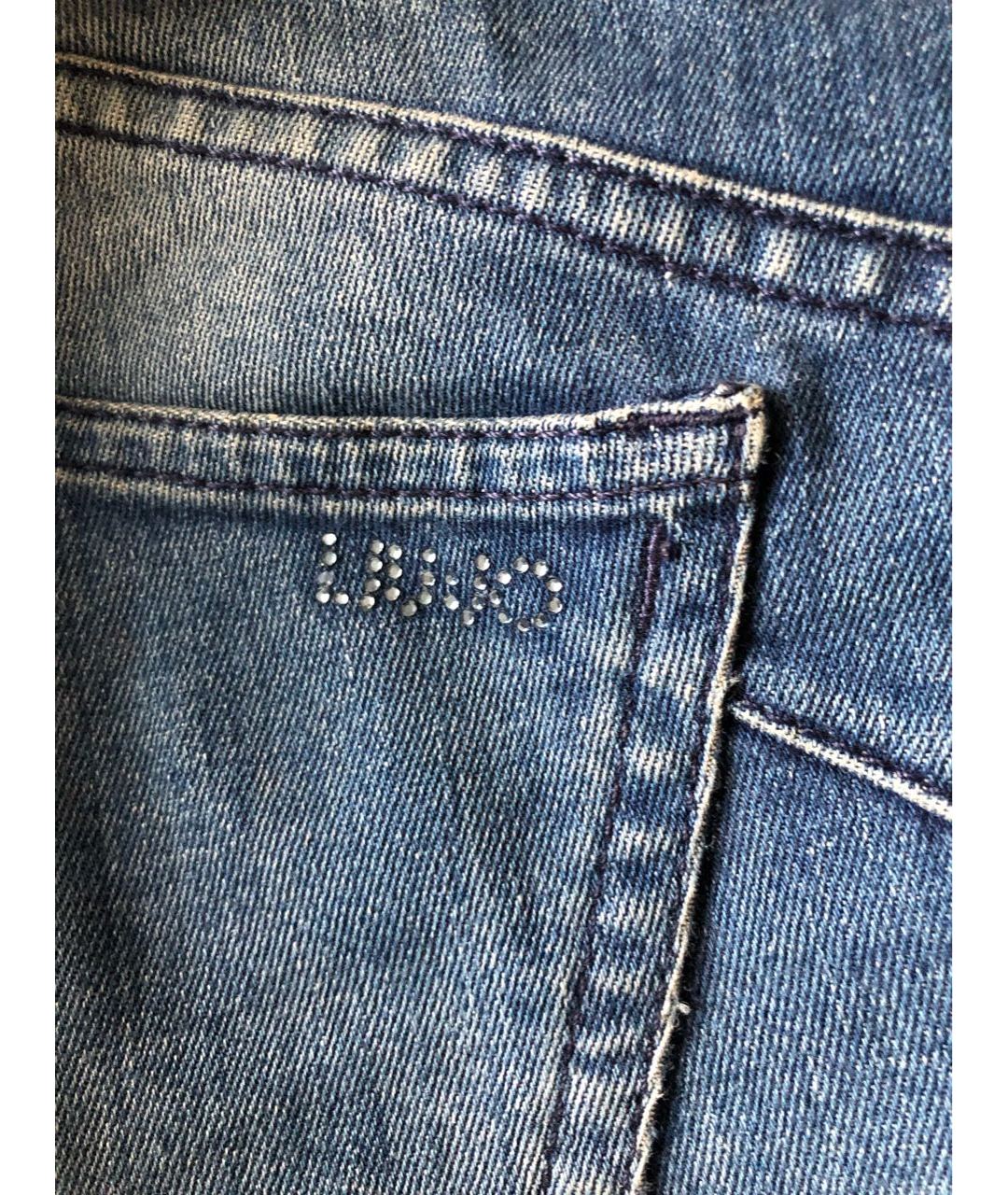 LIU JO Синие хлопко-эластановые джинсы слим, фото 4