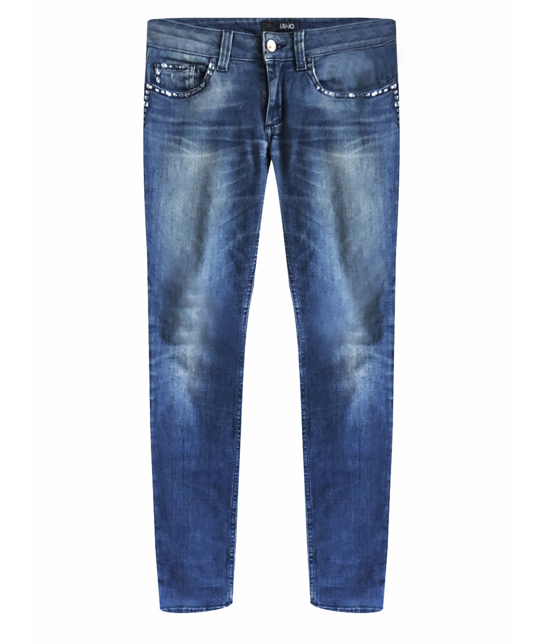 LIU JO Синие хлопко-эластановые джинсы слим, фото 1