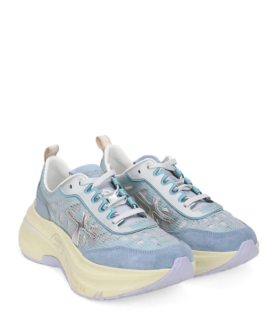 PREMIATA Голубые кожаные кроссовки, фото 3