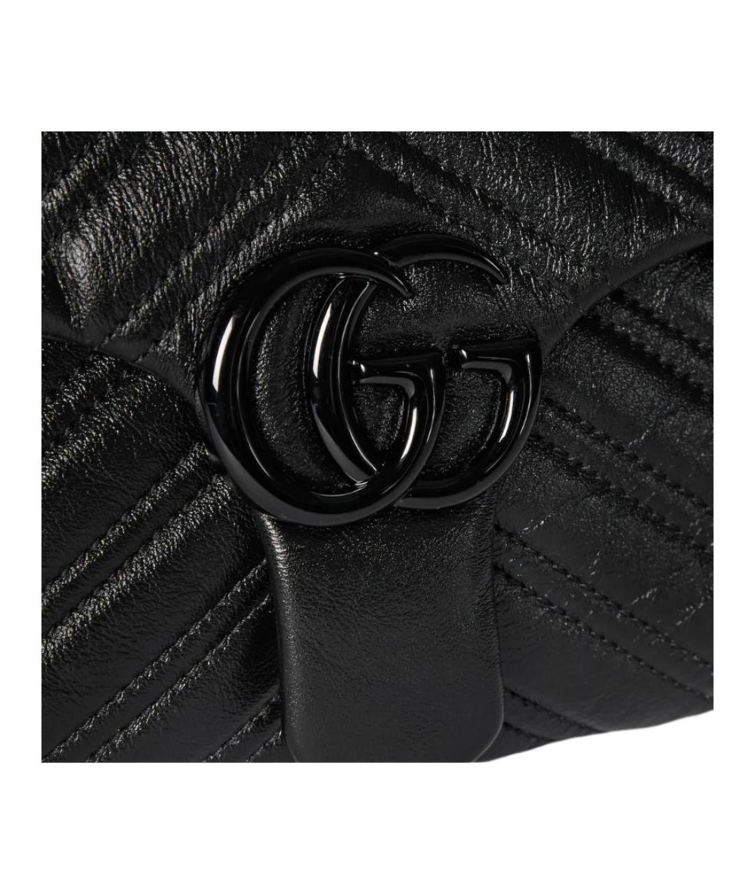 GUCCI Черная кожаная сумка через плечо, фото 5