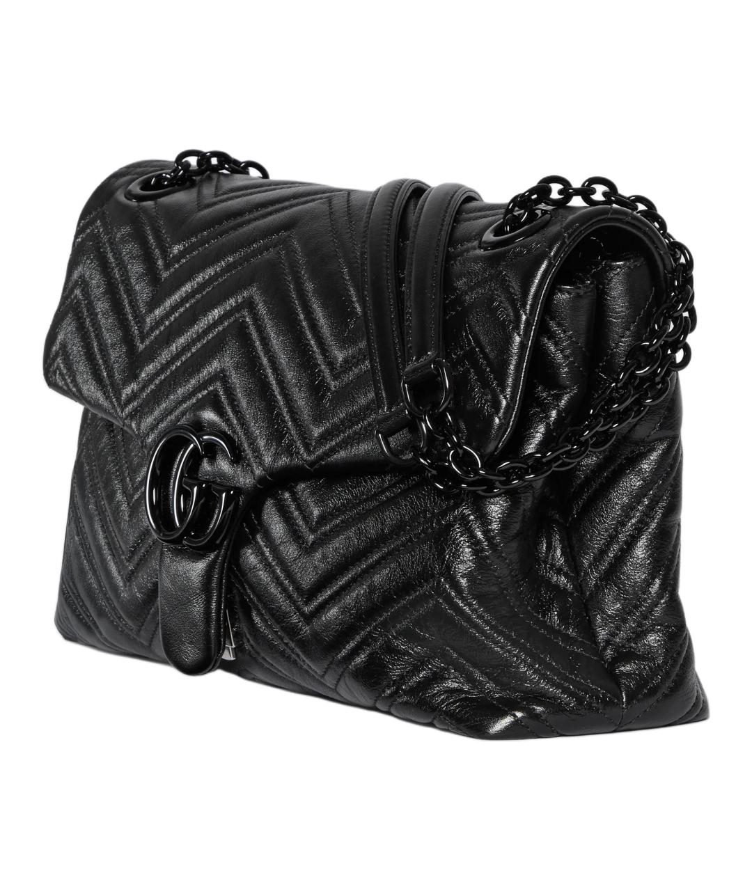 GUCCI Черная кожаная сумка через плечо, фото 2