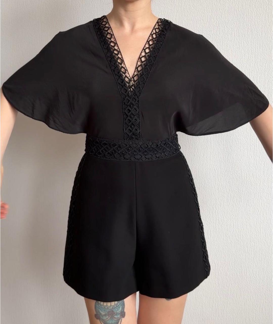 MAJE Черный шелковый комбинезон, фото 5