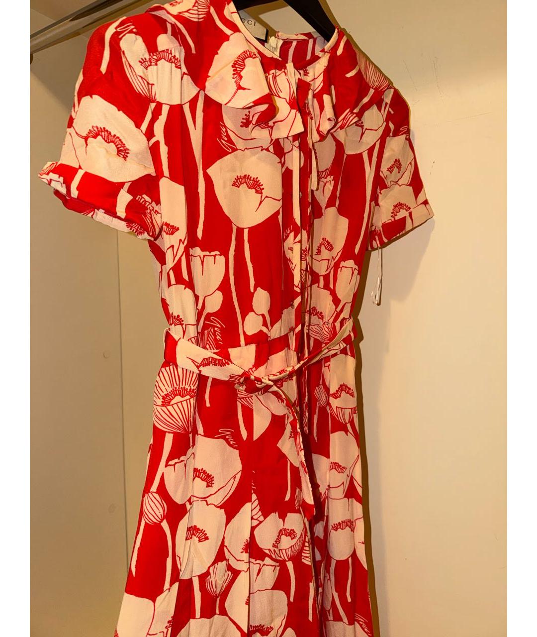 GUCCI Красный шелковый сарафан, фото 2