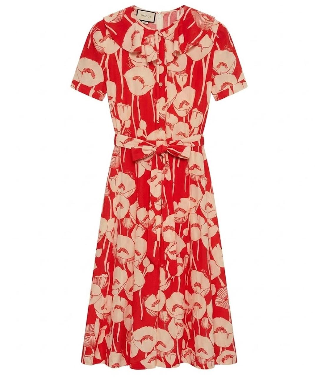 GUCCI Красный шелковый сарафан, фото 1