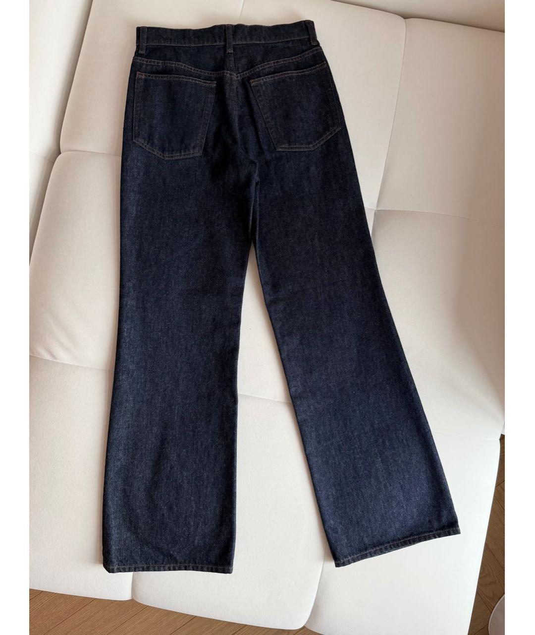 THE ROW Темно-синие хлопко-кашемировые прямые джинсы, фото 5