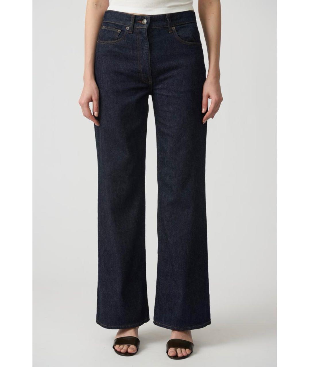 THE ROW Темно-синие хлопко-кашемировые прямые джинсы, фото 2