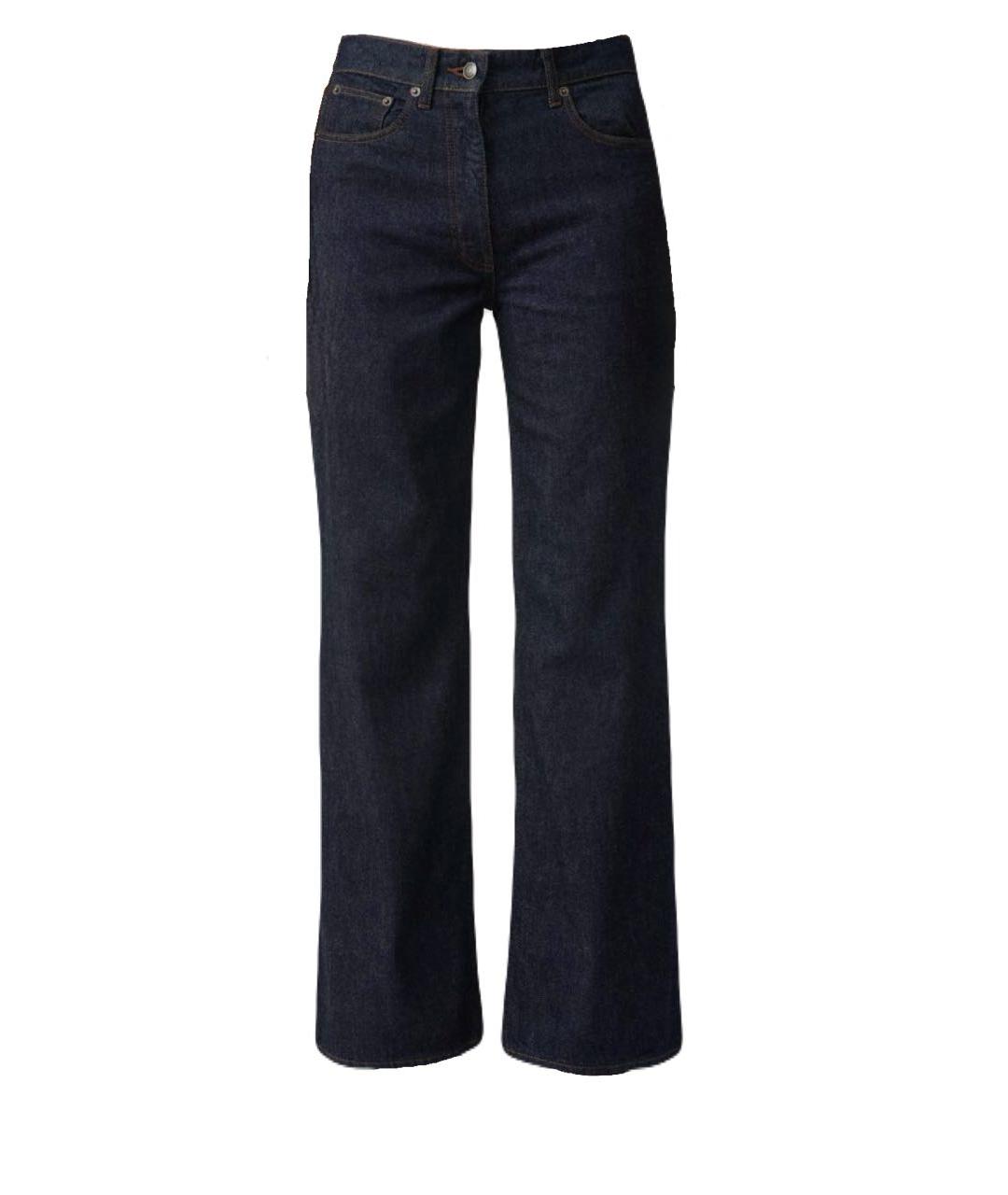 THE ROW Темно-синие хлопко-кашемировые прямые джинсы, фото 1