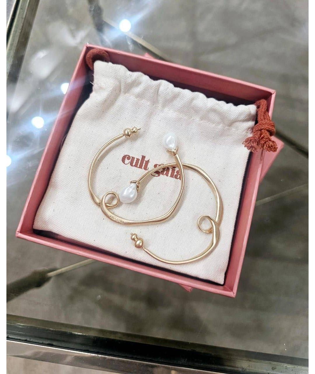CULT GAIA Золотые металлические серьги, фото 4
