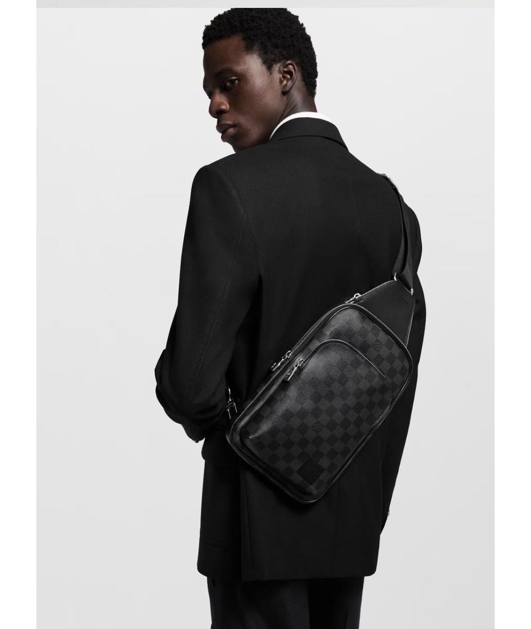 LOUIS VUITTON Антрацитовая сумка на плечо, фото 6