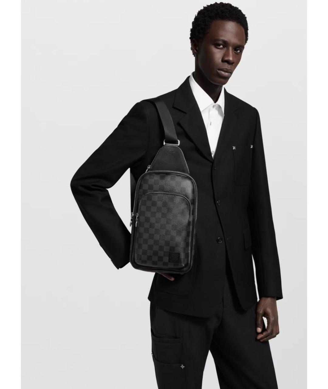 LOUIS VUITTON Антрацитовая сумка на плечо, фото 5
