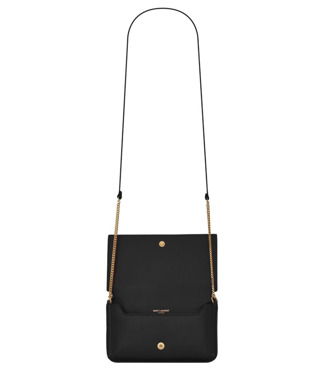 SAINT LAURENT Черная кожаная сумка через плечо, фото 3