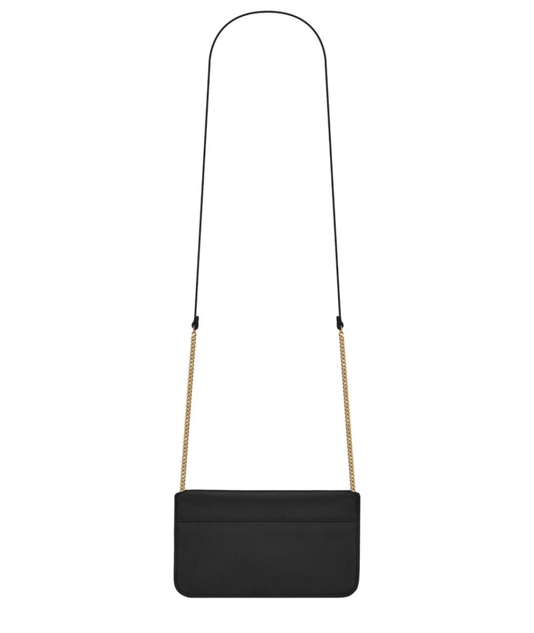 SAINT LAURENT Черная кожаная сумка через плечо, фото 1