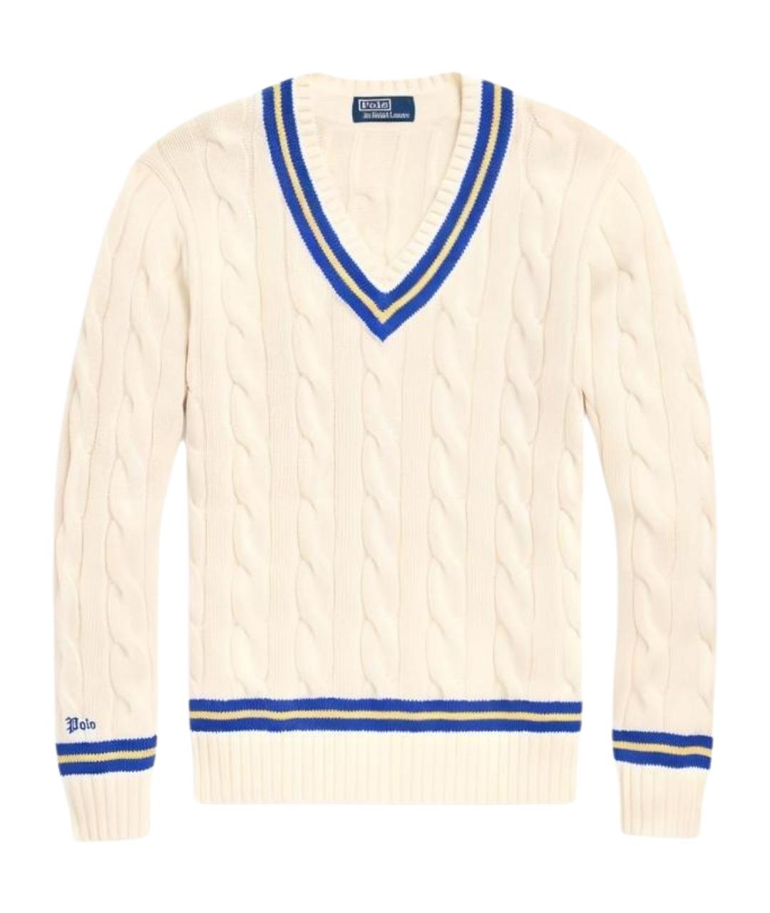 POLO RALPH LAUREN Белый хлопковый джемпер / свитер, фото 1